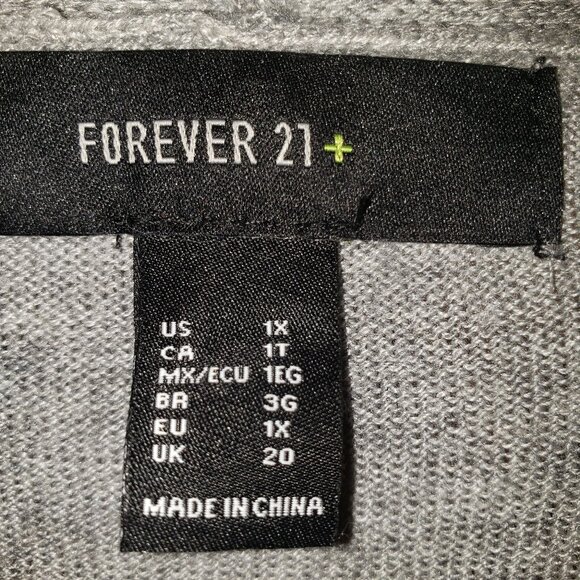 Forever 21 Gray Cardigan Sweater - 1X - Picture 5 of 5